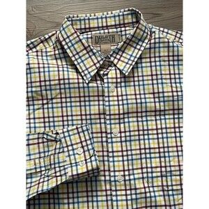 Duluth Trading Mens Size XLT Trim Fit Long Sleeve Button Down Multicolored Check